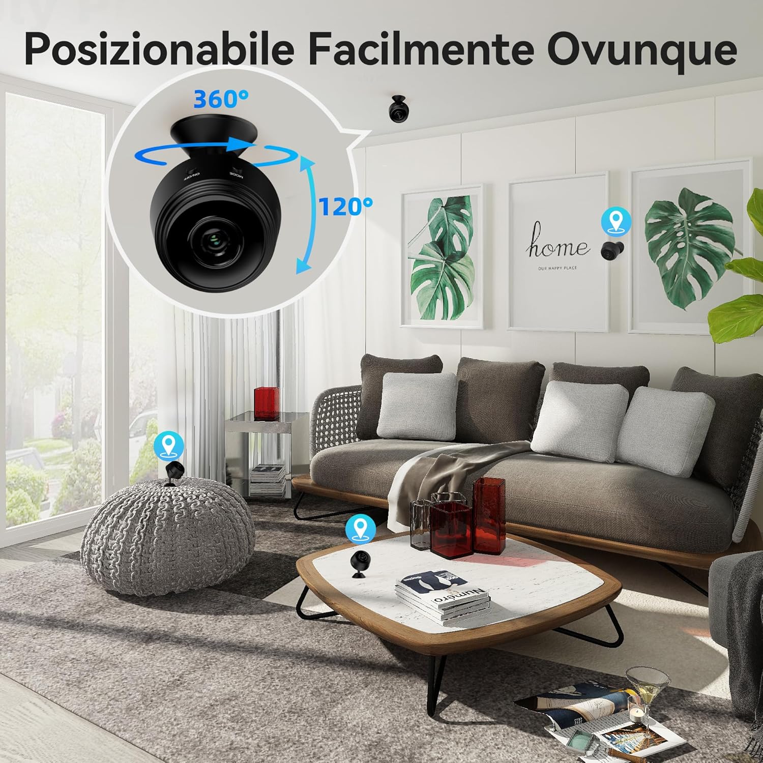 Mini Telecamera Spia Nascosta Wifi 1080P Interno Microcamera Spia wifi Invisibile con Audio, Mini Videocamera Sorveglianza Senza Fili Sicurezza per Casa Spy Cam con Rilevamento Movimento Controllo App