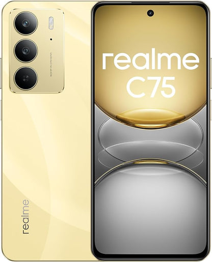 Realme C75 Smartphone – 6.72" Display, 8GB RAM, 128GB Storage, 50MP Camera, Gold
