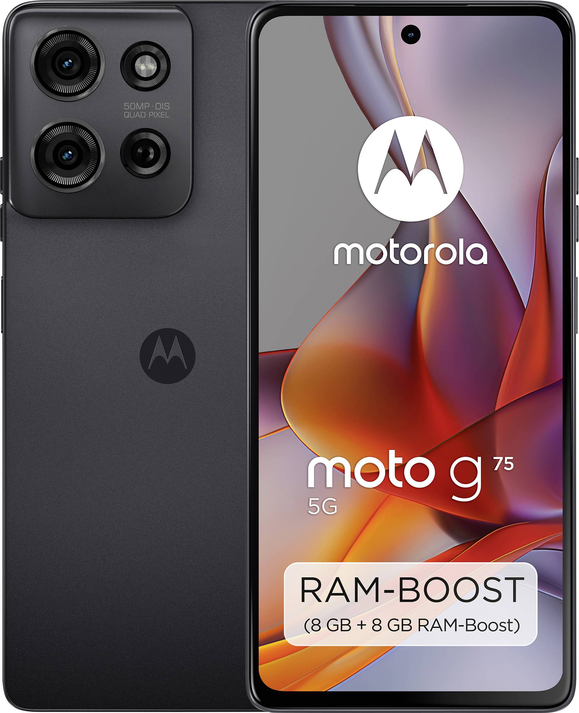 Motorola Moto G75 5G Smartphone – 6.78" FHD+ 120Hz Display, Snapdragon 6 Gen 3, 8GB RAM, 256GB Storage, 50MP Triple Camera, Charcoal Grey